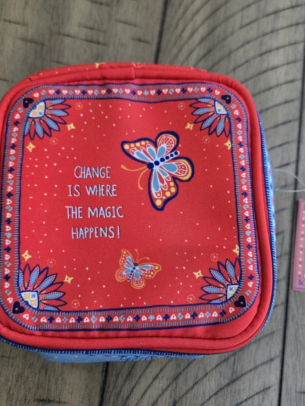 Brighton Bandana Love Red & Blue Zip Pouch